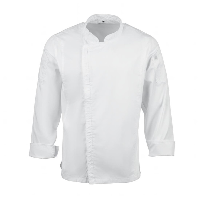 Chaqueta de cocina unisex con cierre de cremallera blanca Hartford - Talla M - Chef Works - Fourniresto