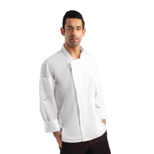 Chaqueta de cocina unisex con cierre de cremallera blanca Hartford - Talla M - Chef Works - Fourniresto