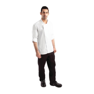 Chaqueta de cocina unisex con cierre de cremallera blanca Hartford - Talla S - Chef Works - Fourniresto