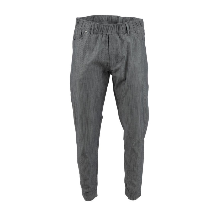 Pantalon de Cuisine Jogger à Fines Rayures Noires et Blanches - Taille L - Chef Works - Fourniresto