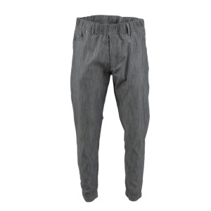 Pantalon de Cuisine Jogger à Fines Rayures Noires et Blanches - Taille S - Chef Works - Fourniresto