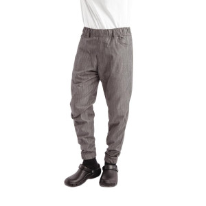 Pantalon de Cuisine Jogger à Fines Rayures Noires et Blanches - Taille S - Chef Works - Fourniresto