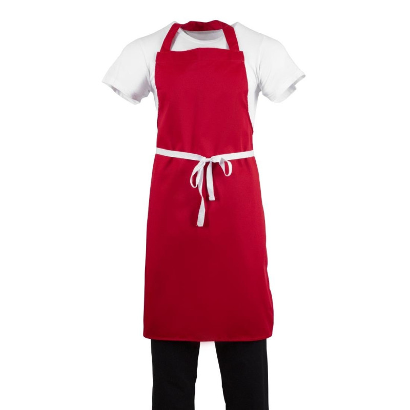 Delantal Rojo con peto de Polialgodón - Whites Chefs Clothing - Fourniresto