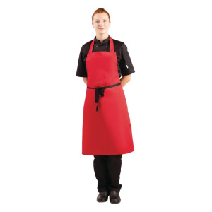 Delantal Rojo con peto de Polialgodón - Whites Chefs Clothing - Fourniresto