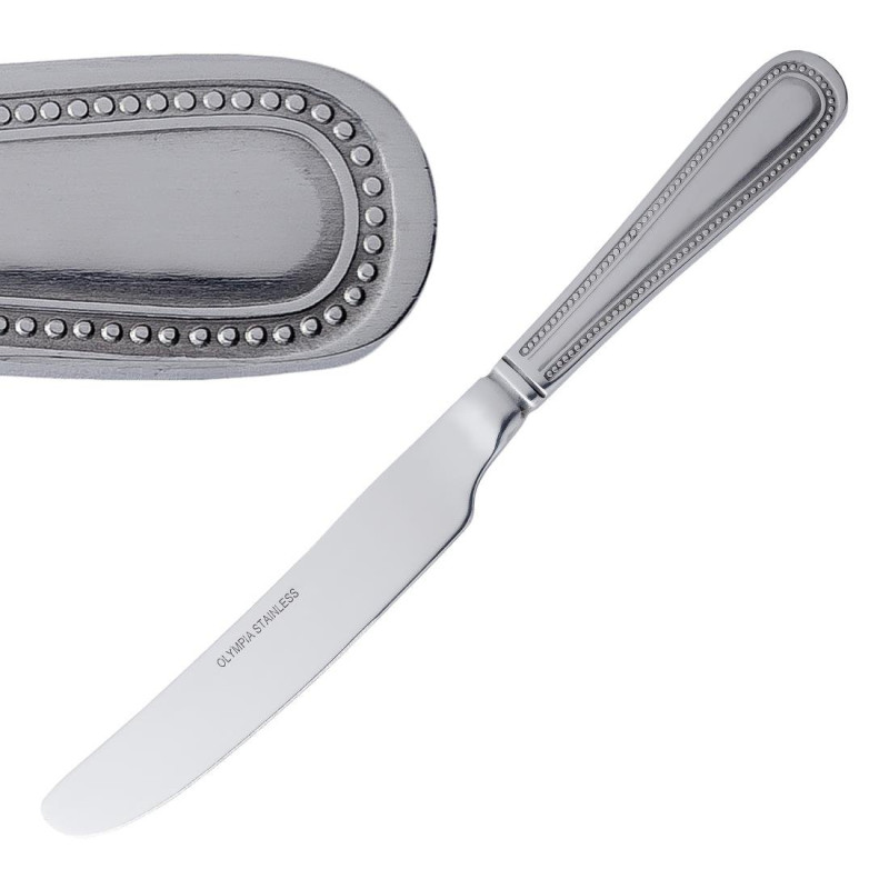 Cuchillo de mesa Bead con mango sólido - Lote de 12 - Olympia - Fourniresto