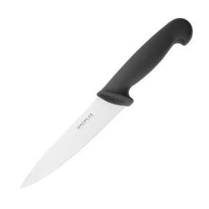 Cuchillo de cocinero negro hoja 16 cm - Hygiplas - Fourniresto