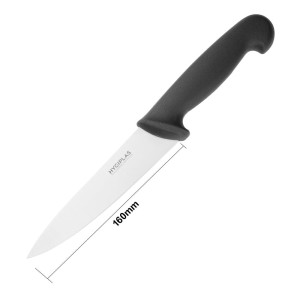 Cuchillo de cocinero negro hoja 16 cm - Hygiplas - Fourniresto