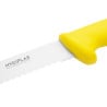 Cuchillo para cortar amarillo con hoja dentada de 25,5 cm - Hygiplas - Fourniresto