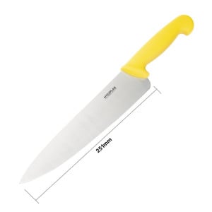 Cuchillo de Cocinero Amarillo Hoja 25,5 cm - Hygiplas - Fourniresto