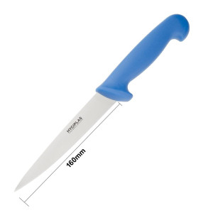 Cuchillo de filete azul hoja de 15 cm - Hygiplas - Fourniresto