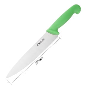 Cuchillo de Cocinero Verde Hoja 21,5 cm - Hygiplas - Fourniresto