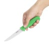 Cuchillo para verduras de hoja dentada verde de 10 cm - Hygiplas - Fourniresto