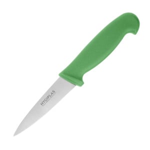 Cuchillo de cocina verde hoja de 9 cm - Hygiplas - Fourniresto