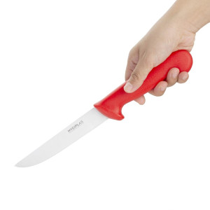 Couteau À Désosser Rouge Lame Rigide 15 Cm - Hygiplas - Fourniresto