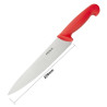 Couteau De Cuisinier Rouge Lame 21,5 Cm - Hygiplas - Fourniresto