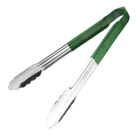 Pinza de servicio verde de acero inoxidable 300 mm - Vogue - Fourniresto