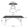 Folding Black Table Center 180 Cm - Bolero - Fourniresto