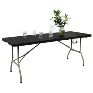 Mesa plegable negra central de 180 cm - Bolero - Fourniresto