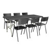 Mesa plegable negra central de 180 cm - Bolero - Fourniresto