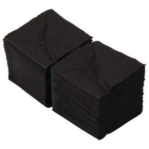 Servilletas de cóctel negras 2 capas 250 x 250 mm - Lote de 2000 - FourniResto - Fourniresto