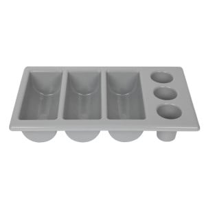 Bandeja de cubiertos gris con 6 compartimentos GN 1/1 325 x 530 mm - APS - Fourniresto