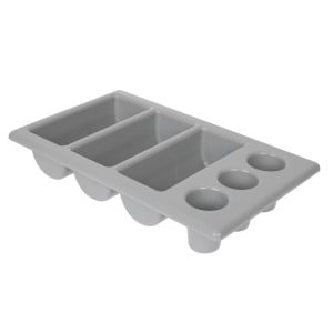 Bandeja de cubiertos gris con 6 compartimentos GN 1/1 325 x 530 mm - APS - Fourniresto