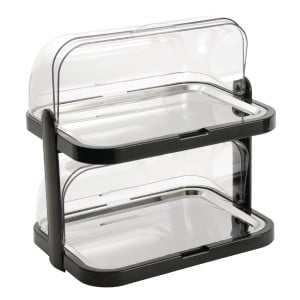 Vitrina refrigerada de 2 niveles con tapa abatible 440 x 320 mm - APS - Fourniresto