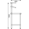 Mesa de preparación de acero inoxidable con soporte para bandejas GN 1200 x 600 mm - Vogue - Fourniresto