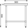 Mesa de corte de acero inoxidable 900 mm - Vogue - Fourniresto