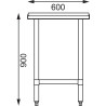 Mesa de corte de acero inoxidable 900 mm - Vogue - Fourniresto