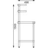 Mesa de acero inoxidable con 2 estantes superiores 1200 x 600 mm - Vogue - Fourniresto