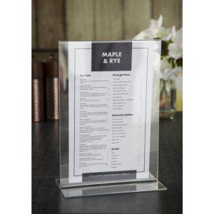 Vertical Acrylic A5 Menu Holder - Olympia - Fourniresto