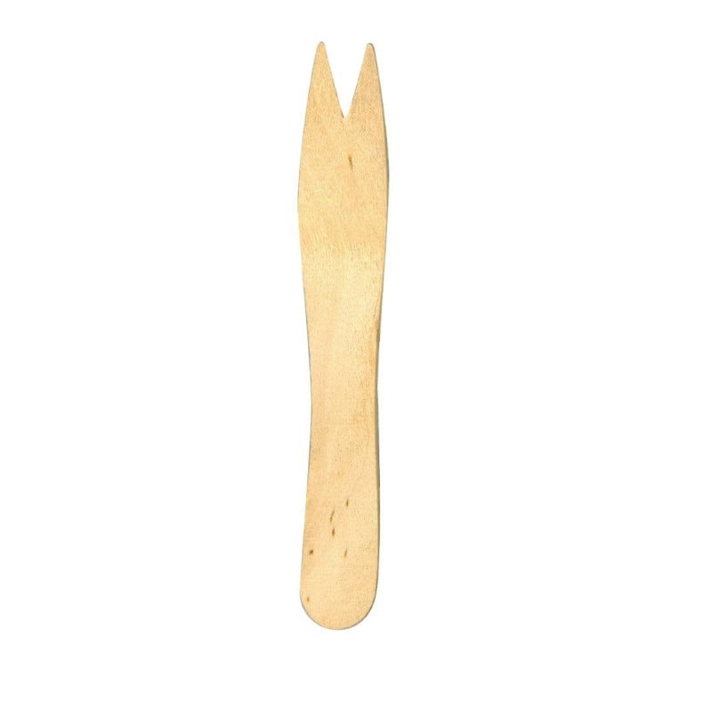 Biodegradable Wooden Fork 95 mm - Pack of 1000 - Fiesta Green - Fourniresto