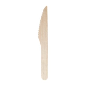 Cuchillo de madera biodegradable de 165 mm - Lote de 100 - Fiesta Green - Fourniresto