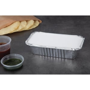 Tapa de cartón encerado para bandeja rectangular grande de aluminio - Lote de 500 - Fiesta - Fourniresto