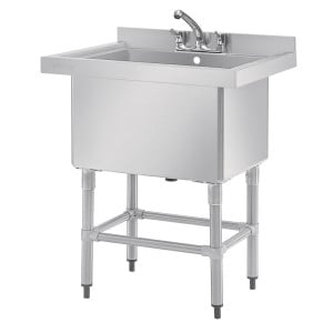 Evier Profond Avec Dosseret 100 L 770 X 600 Mm  - Vogue - Fourniresto