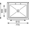 Fregadero Profundo con Salpicadero 100 L 770 X 600 mm - Vogue - Fourniresto