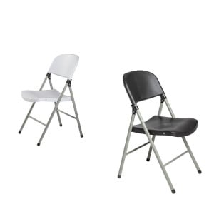 Folding Chairs White And Grey - Set Of 2 - Bolero - Fourniresto