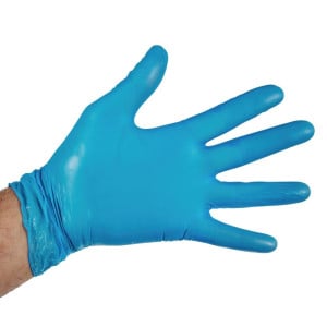 Guantes Alimentarios de Vinilo sin Polvo Azules Talla L - Lote de 100 - Vogue - Fourniresto