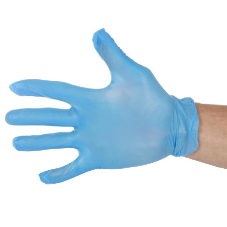 Guantes Alimentarios de Vinilo sin Polvo Azules Talla M - Lote de 100 - Vogue - Fourniresto