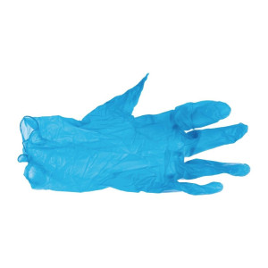 Guantes Alimentarios de Vinilo sin Polvo Azules Talla S - Lote de 100 - Vogue - Fourniresto