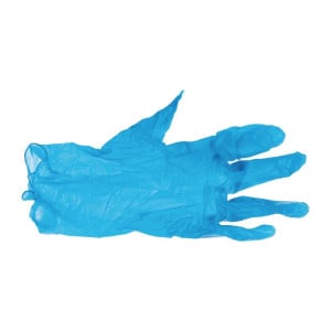 Non-Powdered Blue Vinyl Food Gloves Size S - Pack of 100 - Vogue - Fourniresto