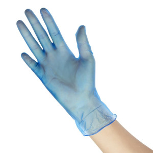 Guantes Alimentarios de Vinilo sin Polvo Azules Talla XL - Lote de 100 - Vogue - Fourniresto