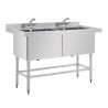 Fregadero Doble Profundo Con Salpicadero 2 X 100 L 1410 X 600 Mm - Vogue - Fourniresto