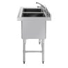 Fregadero Doble Profundo Con Salpicadero 2 X 100 L 1410 X 600 Mm - Vogue - Fourniresto