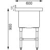 Fregadero Doble Profundo Con Salpicadero 2 X 100 L 1410 X 600 Mm - Vogue - Fourniresto