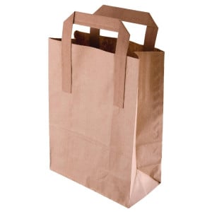 Grand Sac En Papier Recyclable Marron 305 X 254 Mm - Lot De 250 - Fiesta Green - Fourniresto