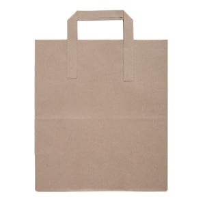 Gran bolsa de papel reciclable marrón 305 x 254 mm - Lote de 250 - Fiesta Green - Fourniresto