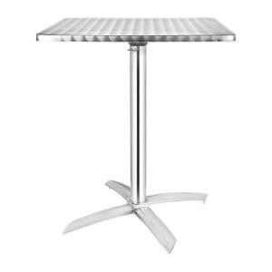 Mesa cuadrada con tablero basculante de acero inoxidable - 600 x 600 mm - Bolero - Fourniresto