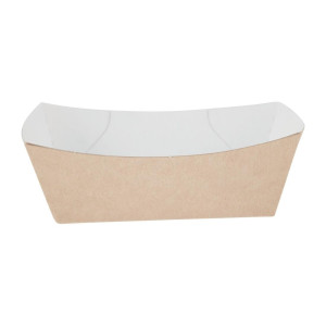 Pequeña bandeja de alimentos de papel kraft compostable 87 x 124 mm - Lote de 500 - Colpac - Fourniresto